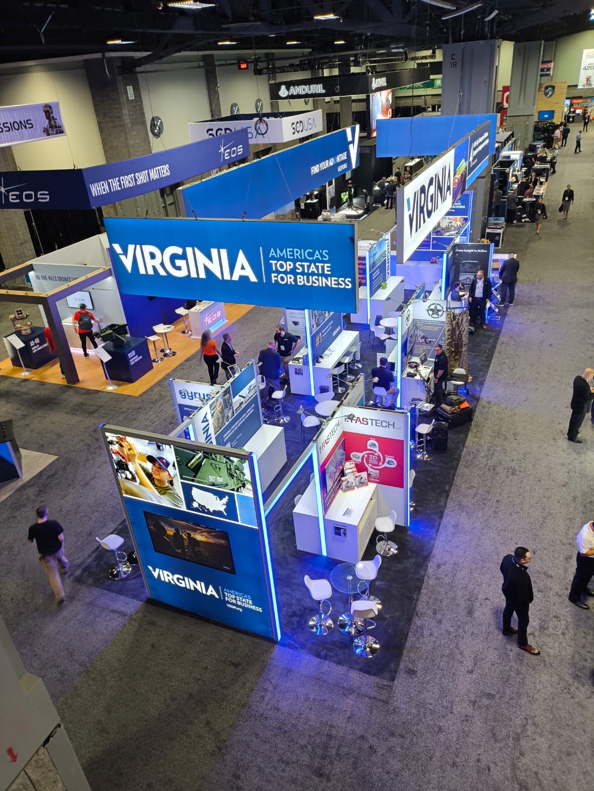 Virginia Economic Development Partnership pavilion at AUSA 2024, Washington DC — EC Exhibits