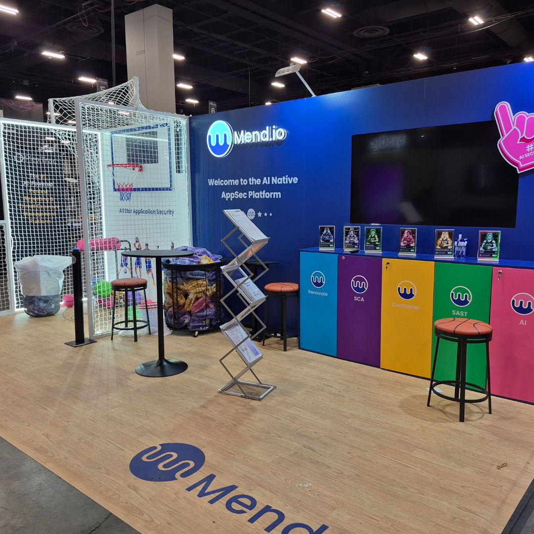 Mend.io booth at BlackHat 2025, Las Vegas — EC Exhibits