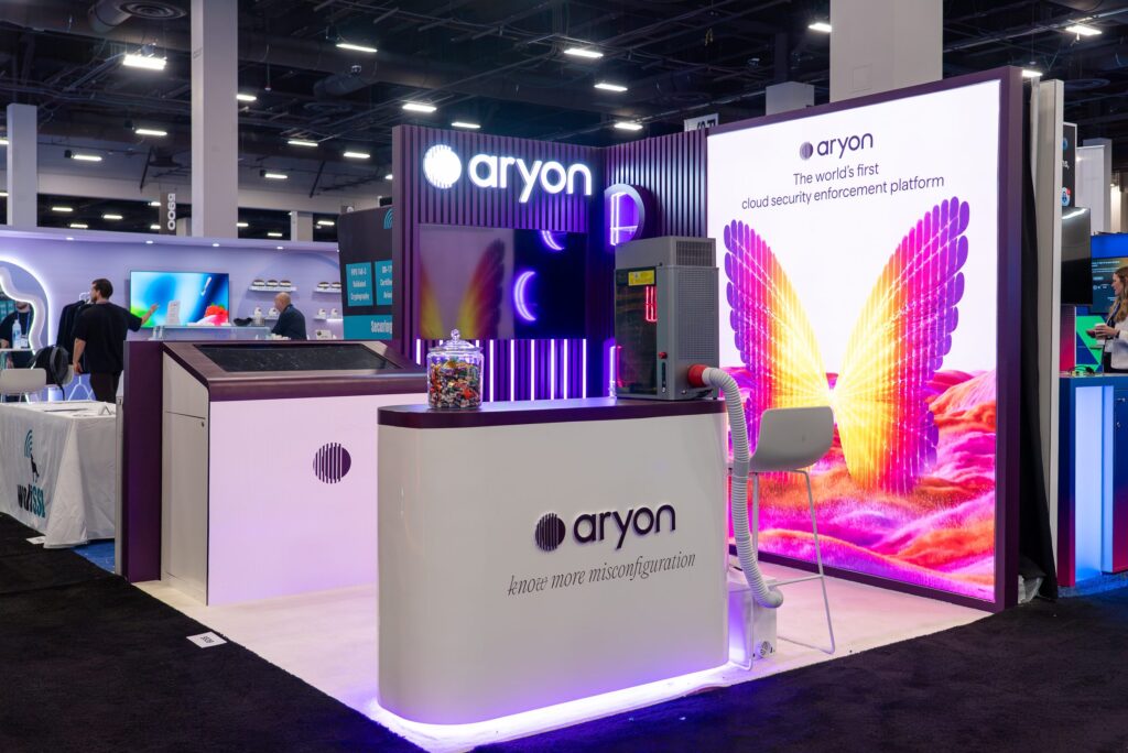 Aryon cloud security booth at BlackHat 2026, Las Vegas — EC Exhibits