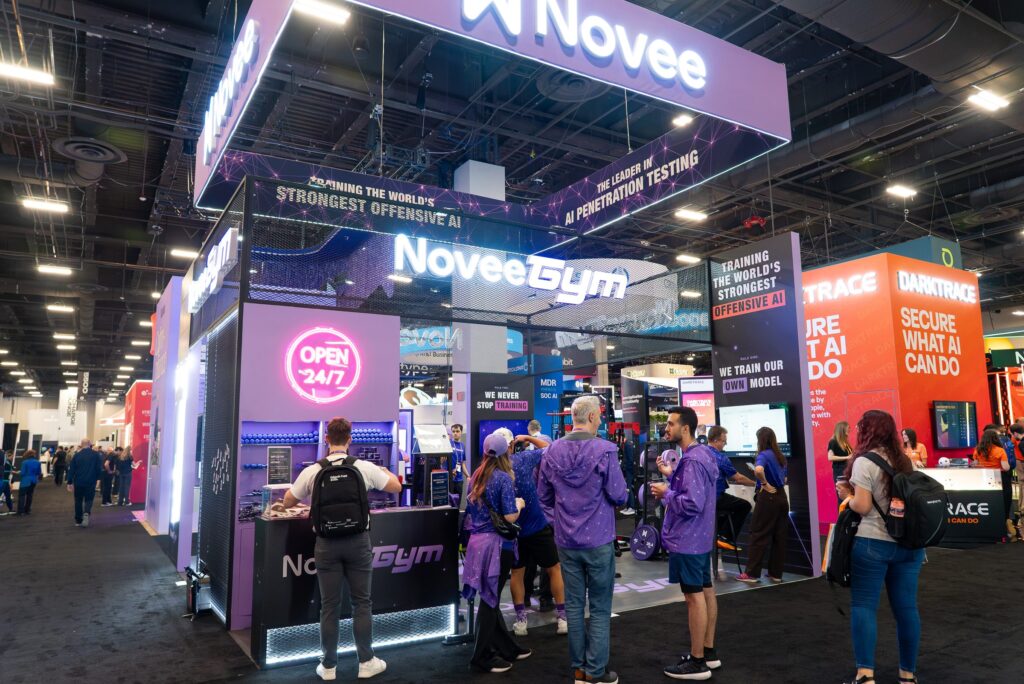 Novee Gym booth at BlackHat 2026, Las Vegas — EC Exhibits