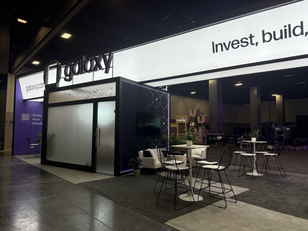Galaxy booth at Consensus 2026, Miami Beach — EC Exhibits