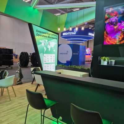 Aristocrat Interactive booth at NASPL 2025, Phoenix — EC Exhibits