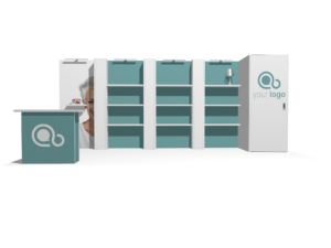 Classic 20x10 · Straight, reception counter, accessories, divider trade show booth rental — EC Exhibits