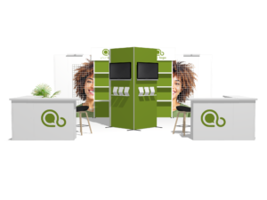 Classic 20x20 · Straight, reception counter, accessories, divider trade show booth rental — EC Exhibits