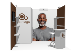 Classic 10x10 · U-shape, reception counter, accessories, divider trade show booth rental — EC Exhibits