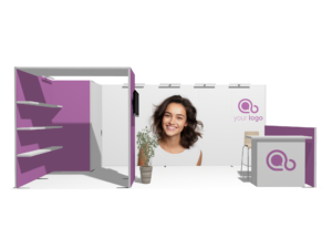 Classic 20x10 · U-shape, reception counter, accessories, divider trade show booth rental — EC Exhibits