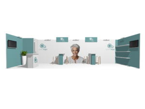 Classic 30x10 · U-shape, reception counter, accessories, divider trade show booth rental — EC Exhibits