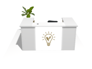 Counter 10 · S, M, U-shape, door, lit trade show booth accessory — EC Exhibits
