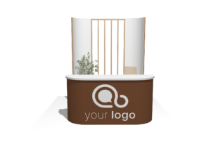 Counter 11 · curved, L, box, hybrid, booth trade show booth accessory — EC Exhibits