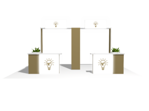 Counter 20 · lit, U-shape trade show booth accessory — EC Exhibits