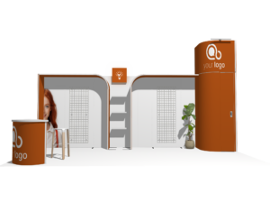 Curved Frame 20x10 · Straight, sloped trade show booth rental — EC Exhibits
