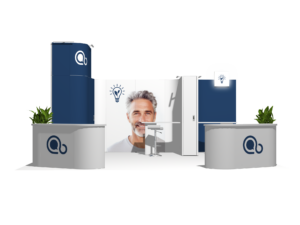 Curved Frame 20x20 · Straight, sloped trade show booth rental — EC Exhibits