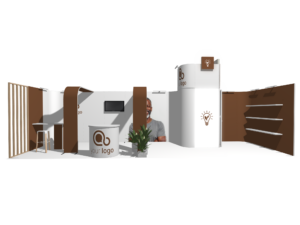 Curved Frame 30x10 · U-shape, sloped trade show booth rental — EC Exhibits