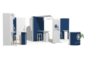 Curved Frame 20x20 · L-shape, accessories, divider trade show booth rental — EC Exhibits