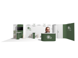 Curved Frame 30x10 · L-shape, accessories, divider trade show booth rental — EC Exhibits