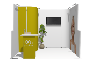 Curved Frame 10x10 · U-shape, accessories, divider trade show booth rental — EC Exhibits