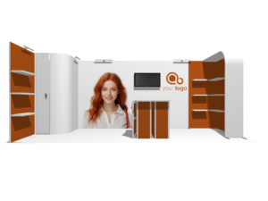 Curved Frame 20x10 · U-shape, accessories, divider trade show booth rental — EC Exhibits