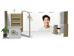 Curved Frame 20x20 · U-shape, accessories, divider trade show booth rental — EC Exhibits