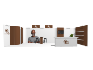 Curved Frame 30x10 · U-shape, accessories, divider trade show booth rental — EC Exhibits