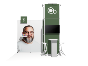 Hanging Sign Classic 10x10 · Straight trade show booth rental — EC Exhibits