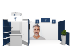 Hanging Sign Classic 20x10 · U-shape trade show booth rental — EC Exhibits