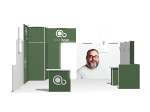 Hanging Sign Classic 20x20 · U-shape trade show booth rental — EC Exhibits