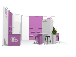 Header Classic 20x20 · L-shape trade show booth rental — EC Exhibits