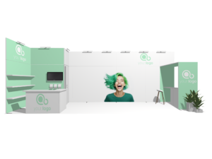 Header Classic 30x10 · L-shape trade show booth rental — EC Exhibits