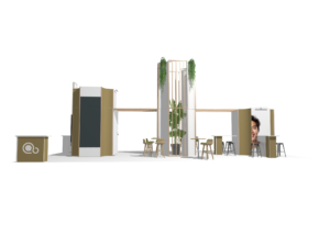 Hybrid Booth Island 40x20 trade show booth rental — EC Exhibits