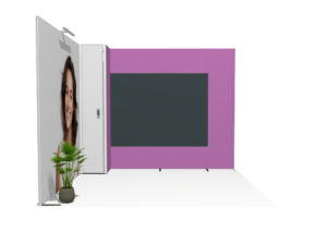 Immersive Environment PanoLED Classic 10x10 · L-shape trade show booth rental — EC Exhibits