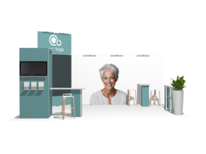Immersive Environment PanoLED Classic 20x20 · L-shape trade show booth rental — EC Exhibits