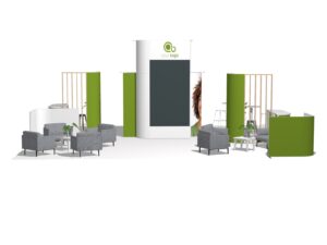 Tower Island 30x30 trade show booth rental — EC Exhibits